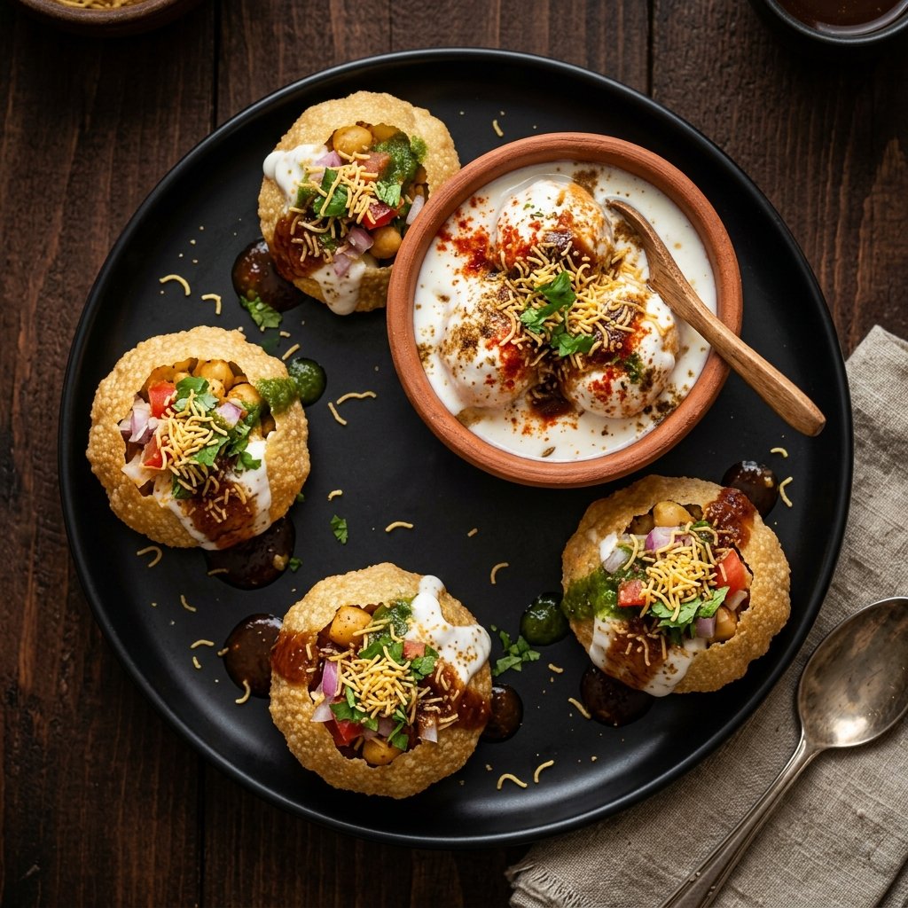 Authentic Bombay Chaat and Dahi Puri Platter